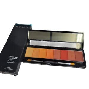 AVON 8 in 1 Lip Compact Palette Natural Ribbons with Case, Mirror and Brush NEW